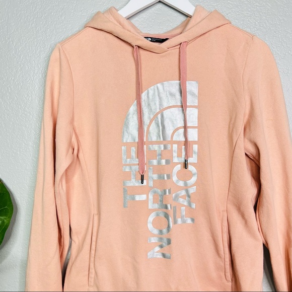 The North Face Womens Medium Pink w/ Silver Logo Hooded sweatshirt - Picture 2 of 5